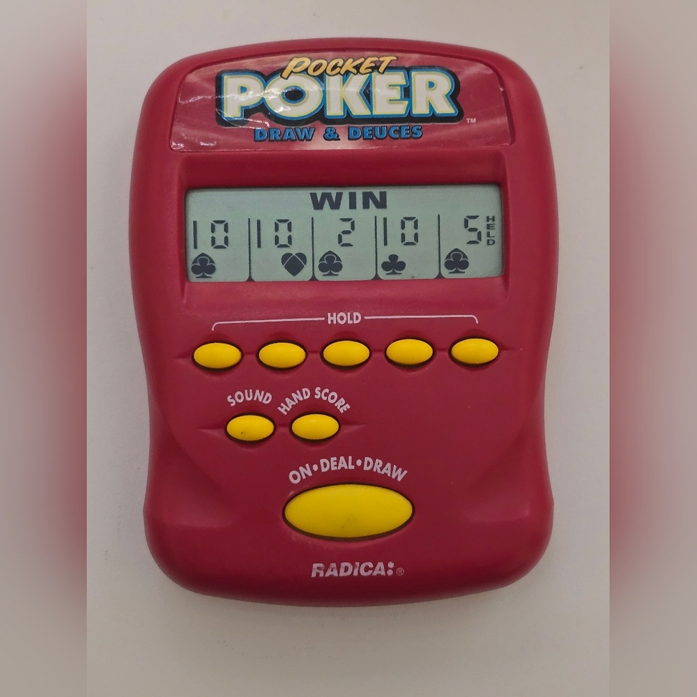 1997 Radica Pocket Poker Draw and Deuces Electronic Handheld Game Works Tested